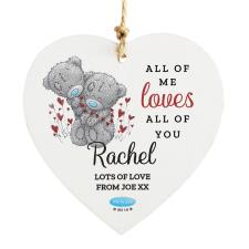 Personalised Love Me to You Bear Wooden Heart Decoration Image Preview
